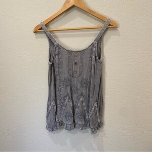 Fairycore rayon top in light blue grey size medium